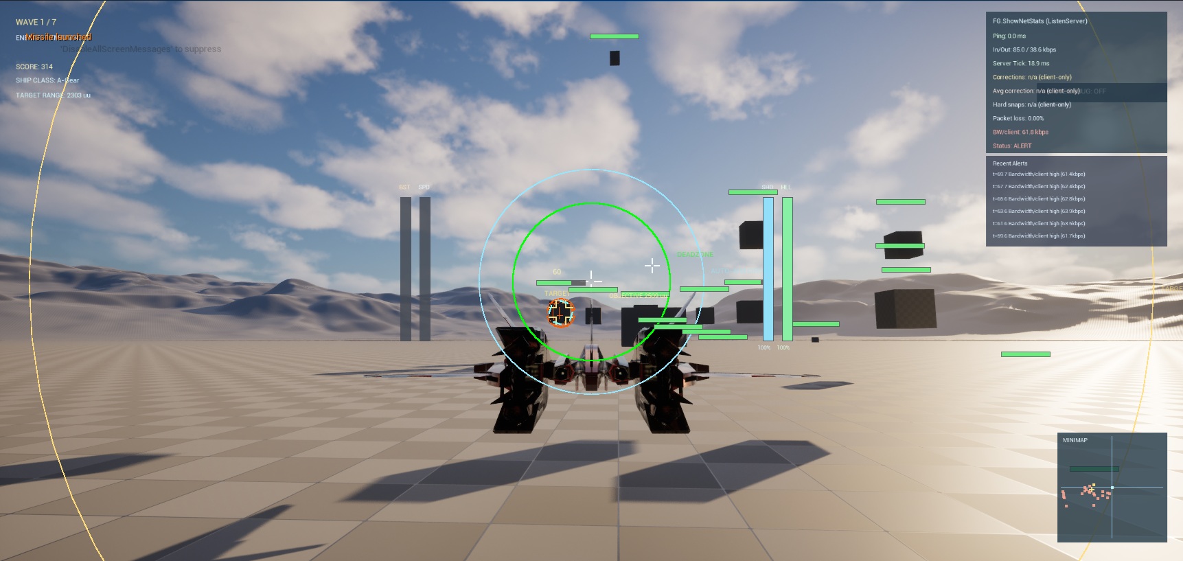 FlyingGame multiplayer combat test session with damage numbers