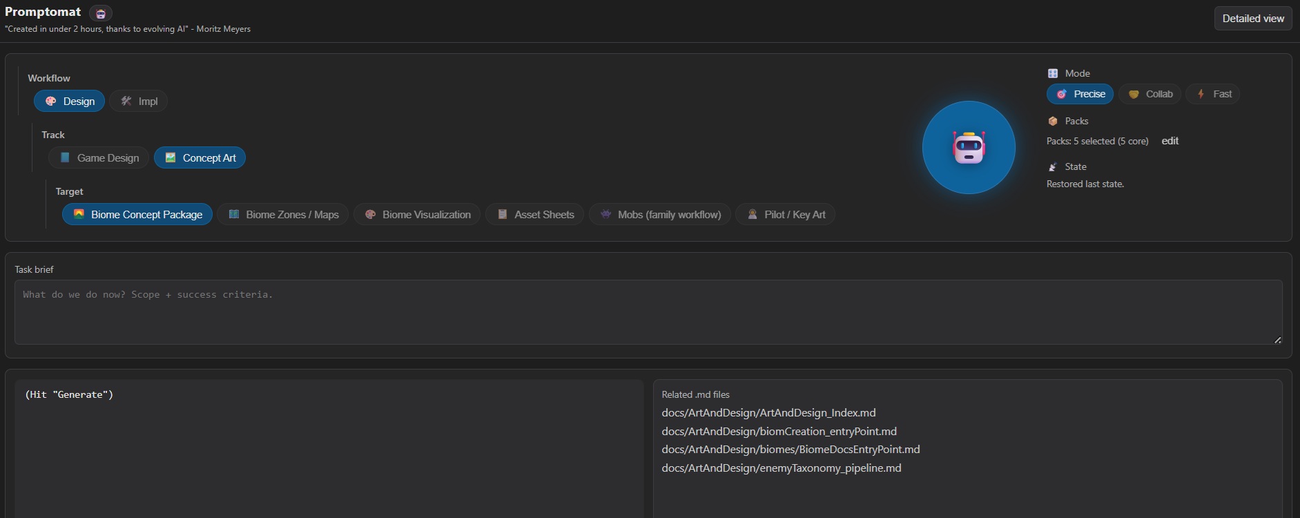 Promptomat Simple Mode Interface