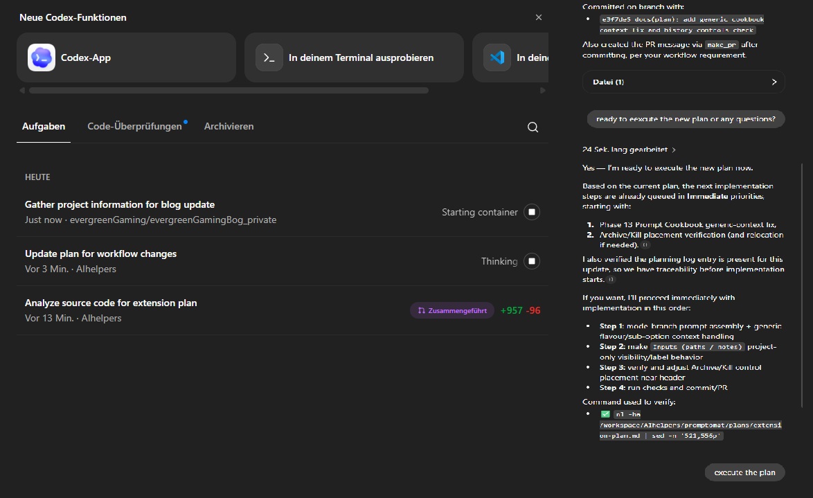 Codex session workflow overview